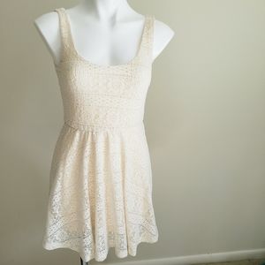 Mimi Chica Off White Crochet Sleeveless Dress XS